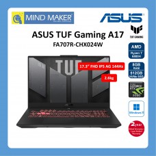 Asus TUF Gaming A17 FA707R-CHX024W MechaGray 17.3" FHD AG 144Hz Laptop (R7-6800H/8GB/512GB NVMe SSD/RTX3050/WIN11/2 Years Global Warranty with 1st Year Perfect Warranty)