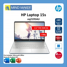 HP 15s eq2195AU (SpruceBlue) 15.6" FHD Laptop / R3-5300U / Win11 Home / Office OPI / 8GB RAM / 512GB SSD / AMD Radeon Graphics / 2 Years Warranty