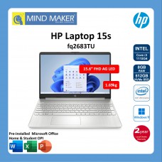 HP 15s fq2683TU (NaturalSilver) 15.6" FHD Laptop / i3-1115G4 / Win11 Home / Office OPI / 8GB RAM / 512GB SSD / UHD Graphics / 2 Year Warranty