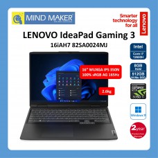 Lenovo IdeaPad Gaming 3 16IAH7 82SA0024MJ NoteBook (OnyxGrey) / i7-12650H / Win11 Home / 8GB RAM / 512GB SSD / RTX3050Ti / 16" WUXGA IPS AG 165Hz / 2 Years Premium Care