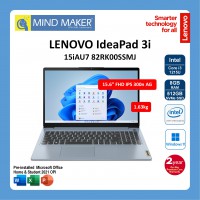 Lenovo IdeaPad 3 15IAU7 82RK00SSMJ NoteBook (MistyBlue) / i3-1215U / Win11 Home / Office Home & Student OPI / 8GB RAM / 512GB SSD / 15.6" FHD IPS AG / 2 Years Premium Care