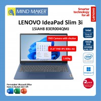Lenovo IdeaPad Slim 3 15IAH8 83ER004QMJ NoteBook (AbyssBlue) / i5-12450H / Win11 Home / Office Home & Student OPI / 16GB RAM / 512GB SSD / 15.6" FHD IPS AG / 2 Years Premium Care