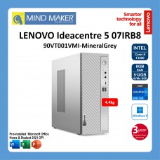 Lenovo ideacentre 3 07IRB8 90VT001VMI  Desktop PC (CloudGrey) i5-13400 / 8GB RAM / 512GB SSD/ Integrated Graphics / Office H&S OPI / Win11 / 3 Years On-site Premium Care Warranty